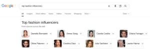 "top fashion influencers" Google search results